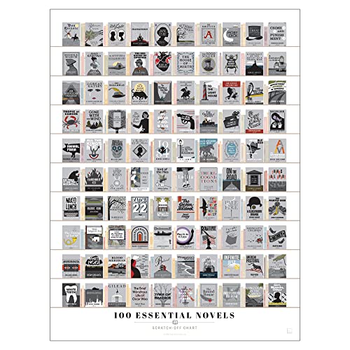 Pop Chart Lab Pop Chart | 100 Essential Novels Scratch-Off Poster | 12" x 16" Scratch-Off Art Print | A Bucket List of the Top 100 Fiction Books | Literary Wall Decor for Home or Classroom | 100% Made in the USA - Image 1