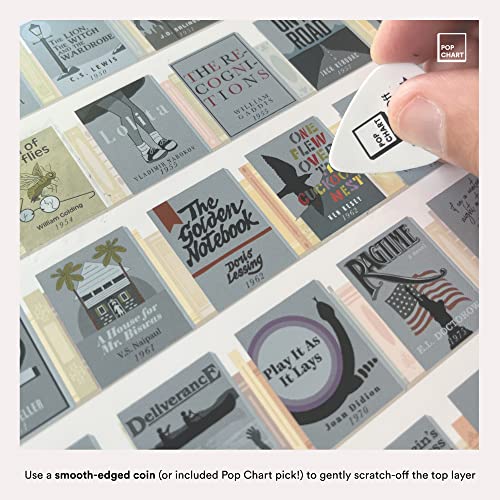 Pop Chart Lab Pop Chart | 100 Essential Novels Scratch-Off Poster | 12" x 16" Scratch-Off Art Print | A Bucket List of the Top 100 Fiction Books | Literary Wall Decor for Home or Classroom | 100% Made in the USA - Image 4