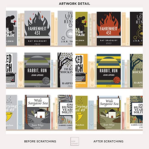 Pop Chart Lab Pop Chart | 100 Essential Novels Scratch-Off Poster | 12" x 16" Scratch-Off Art Print | A Bucket List of the Top 100 Fiction Books | Literary Wall Decor for Home or Classroom | 100% Made in the USA - Image 5