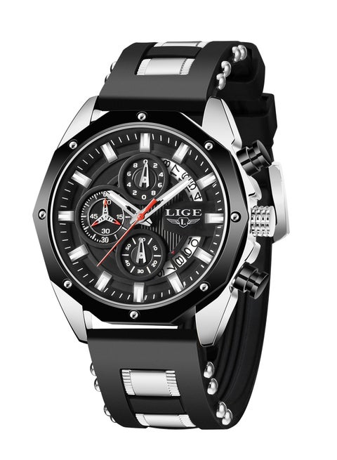 Men's Newest Wristwatch Fashion Chronograph Waterproof Sports Watch with a Box