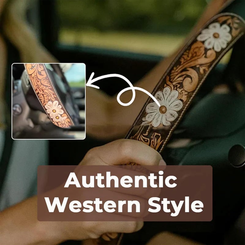 Artisanal Relieved Auto Steering Protect Not Slip Texture Comfortable Driving Against Slip Hand Daubed Steering - Image 5