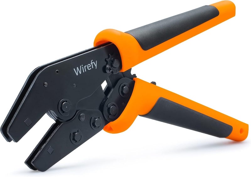 Wirefy Crimping Tool 9" for Quick Change Crimping Dies 26-4 AWG | High Leverage Wire Crimper | Crimping Pliers | Ratcheting Terminal Crimp Tool - Image 1