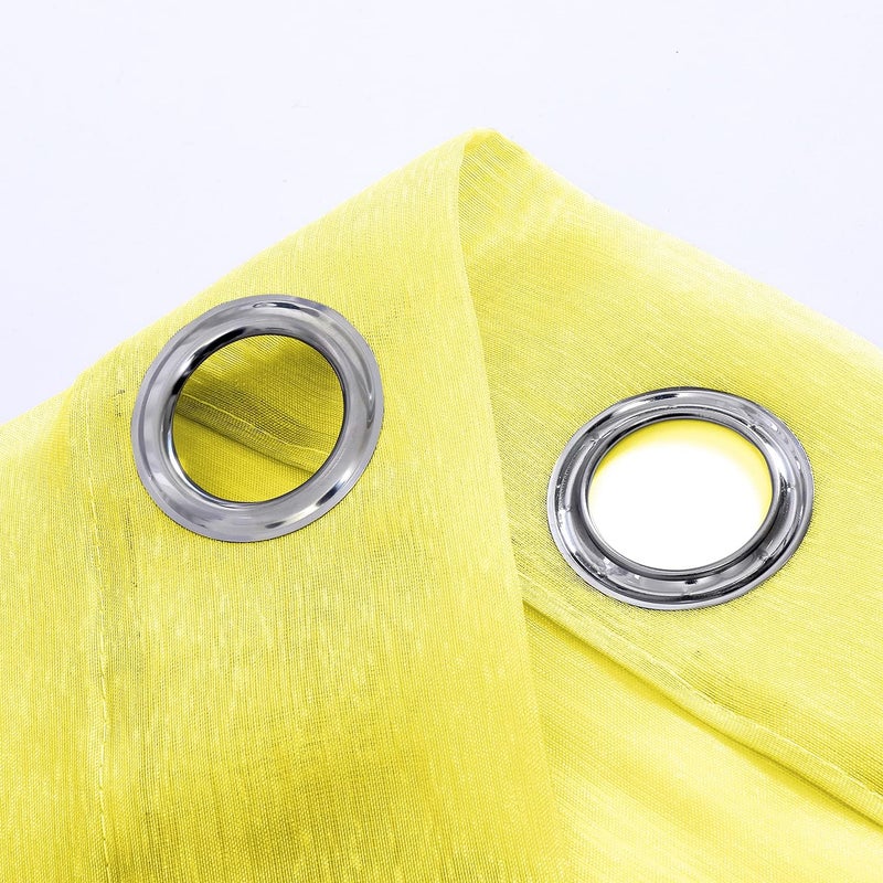 DONREN Bright Yellow Sheer Curtains 108 Inches Long for Living Room - Grommet Window Voile Drapes for Girls Bedroom Decor 52 x 108 Inch Length - Image 5