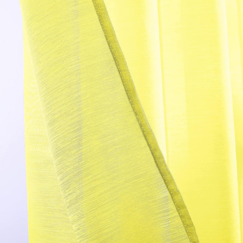 DONREN Bright Yellow Sheer Curtains 108 Inches Long for Living Room - Grommet Window Voile Drapes for Girls Bedroom Decor 52 x 108 Inch Length - Image 2