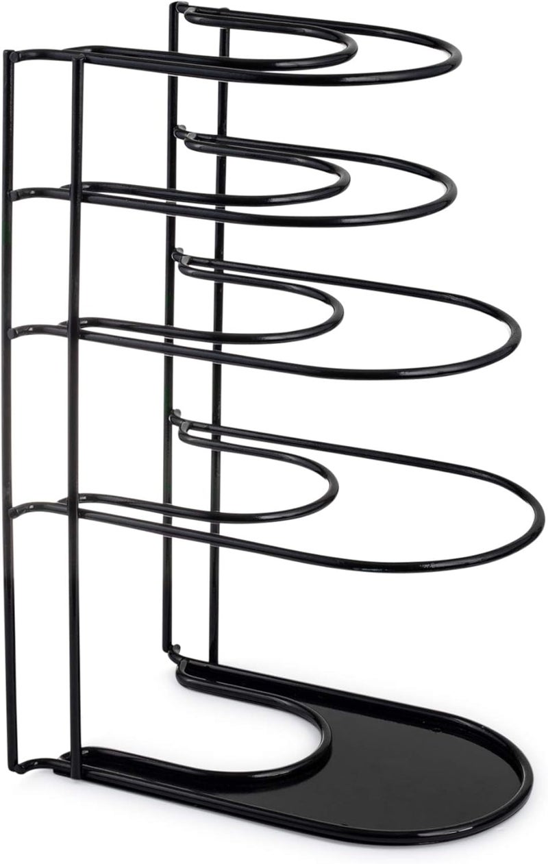 Cuisinel Heavy Duty Pots and Pans Organizer - Extra Large 5-Tier Rack - Holds Cast Iron Skillets, Dutch Oven - Durable Construction - Space Saving Kitchen Storage - No Assembly Required - Black 15.4" - Image 2
