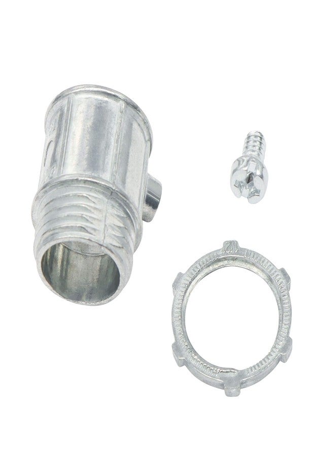 Qlvily 25 Packs EMT Set Screw Connectors, 1/2-Inch EMT Zinc Die Cast Conduit Fitting - Image 3
