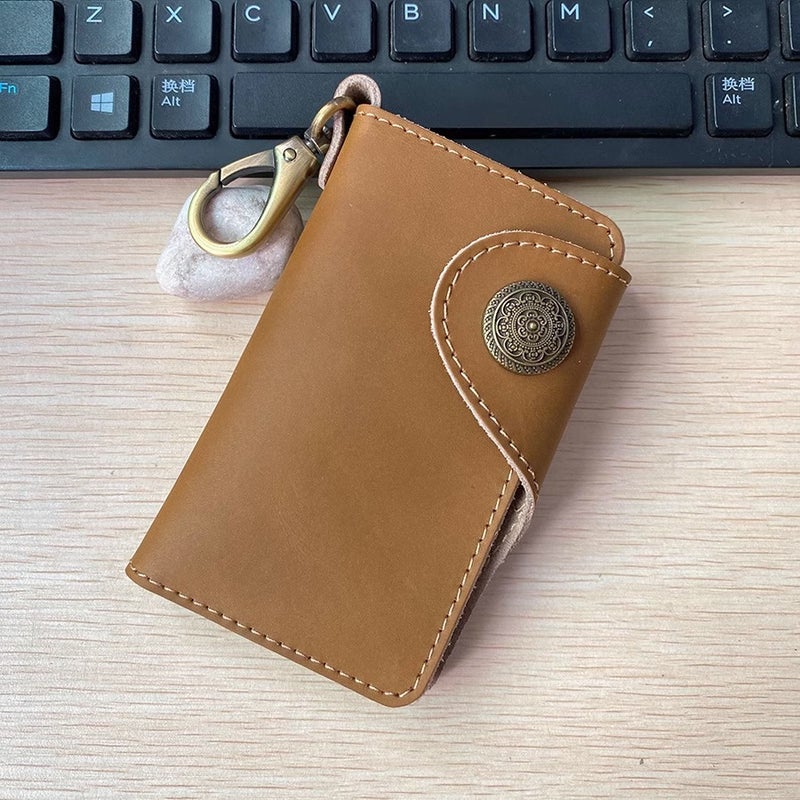 Woven Car Key Card Holder Large Capacity Zipper Waist-Mounted Key Case Car Home Integrated Key Storage Bag