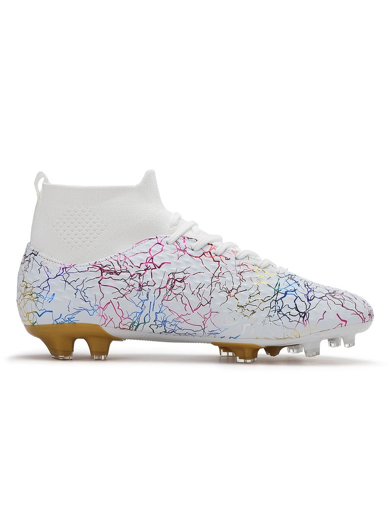 SKY WING Men and Women Soccer Shoes Adults FG Sole Soccer Cleats Elastic High-collar Knit Design Lightweight Training Football Shoes - Image 2