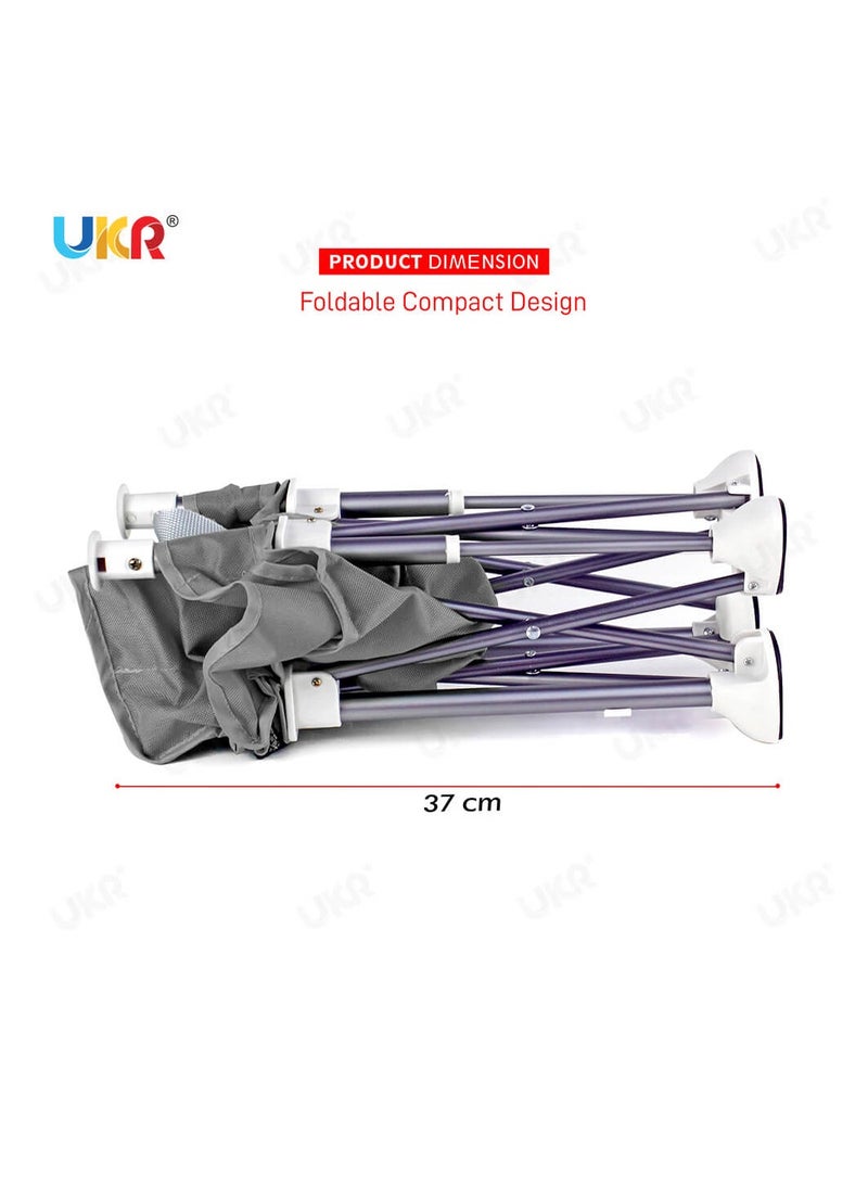 UKR Portable Baby Chair – Foldable Infant Seat with Removable Tray, Soft & Supportive Design, Adjustable Baby Lounger for Playtime & Relaxation, Compact & Lightweight for Indoor/Outdoor Use – Grey - Image 4