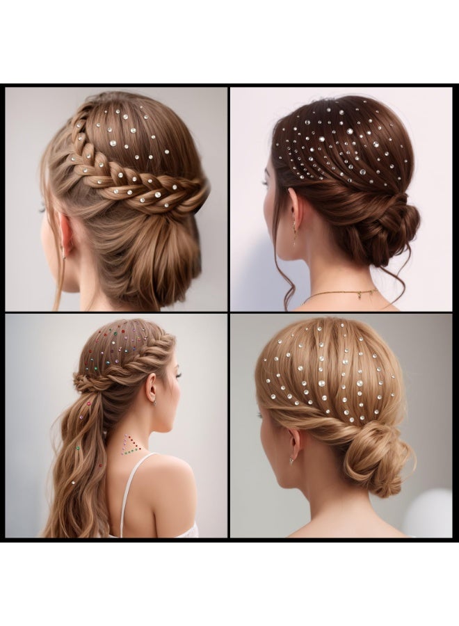 1051 جهاز كمبيوتر شخصي ذاتي اللاصق الوجه الأحجار الكريمة واللؤلؤ, مناسبة للمكياج, المجوهرات العطلة, الأحجار الكريمة الشعر, لاصقات Rhinestone, مناسبة للوجه, العين, مستحضرات التجميل, الأظافر, الحرفية الماس ملصقات مجموعات, متعددة الألوان - Image 4