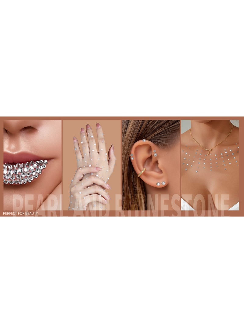 1051 جهاز كمبيوتر شخصي ذاتي اللاصق الوجه الأحجار الكريمة واللؤلؤ, مناسبة للمكياج, المجوهرات العطلة, الأحجار الكريمة الشعر, لاصقات Rhinestone, مناسبة للوجه, العين, مستحضرات التجميل, الأظافر, الحرفية الماس ملصقات مجموعات, متعددة الألوان - Image 3