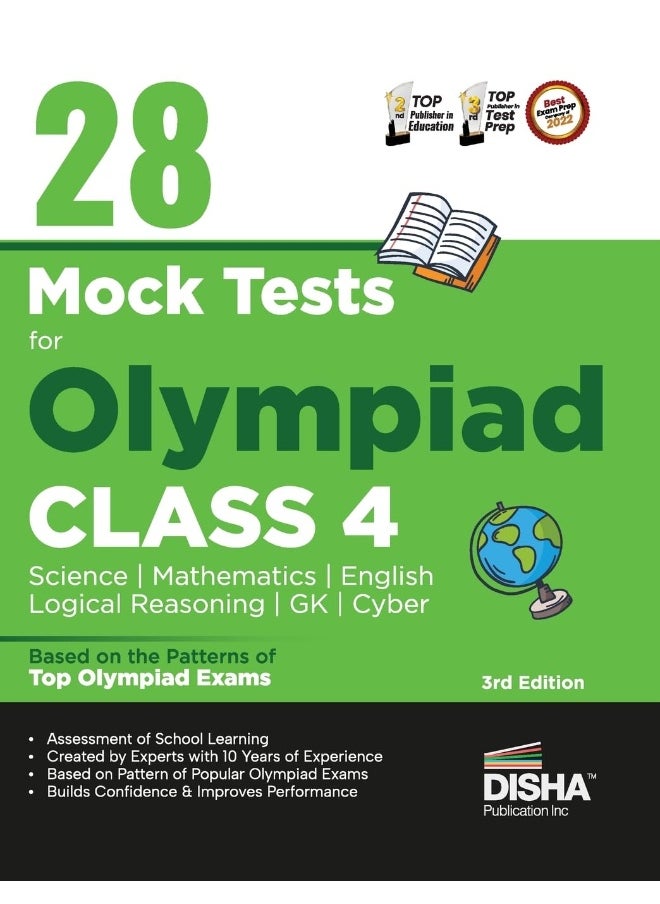 28 Mock Test Series for Olympiads Class 4 Science, Mathematics, English, Logical Reasoning, GK & Cyber 2nd Edition  - Image 1