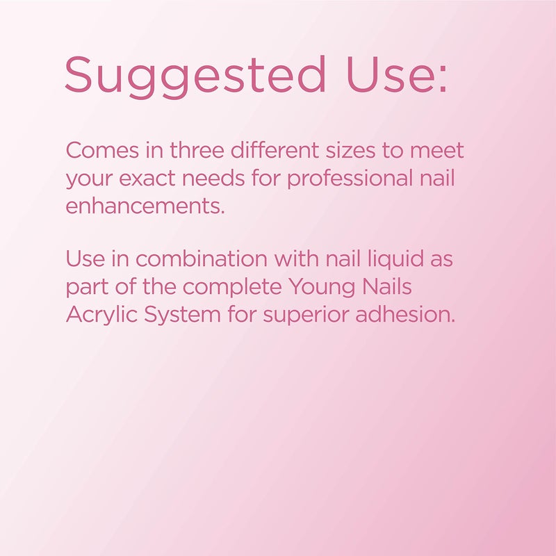 Young Nails بودرة أكريليك يونغ نيلز - بودرة أظافر أكريليك ذاتية التسوية، لون وردي شفاف، بيج، أبيض، 85 جرام - Image 4