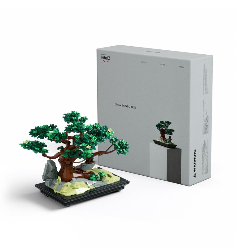 Nifeliz CHAN Bonsai Tree Building Set Artificial Plant Model Toy for Desk or Home Decor Peaceful Gift Idea for Adults and Nature Lovers 733 PCS NF10322 - Image 2