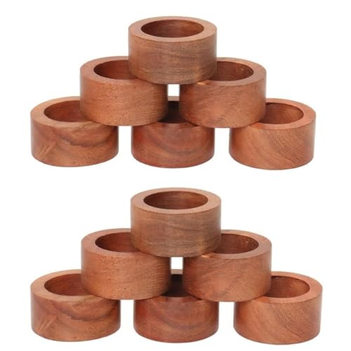ARN CRAFT Wooden Napkin Ring for Weddings Dinner Parties or Every Day Use Set of 12 Plane