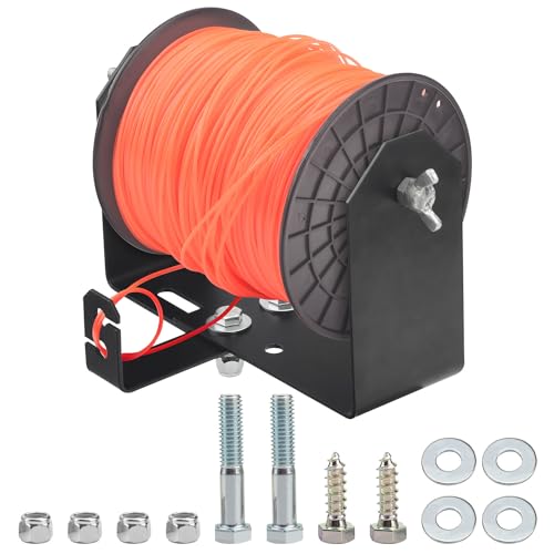 ZHIXING Heavy Duty Stainless Steel Weed Wacker Trimmer Line Holder W/Mounting Hardware, Adjustable Width (4.5"-8.6") Bracket, Supports 3 & 5 Pound Spools for Landscape Trailer Organization Accessories, Black - Image 1
