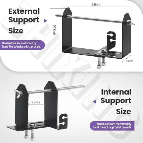 ZHIXING Heavy Duty Stainless Steel Weed Wacker Trimmer Line Holder W/Mounting Hardware, Adjustable Width (4.5"-8.6") Bracket, Supports 3 & 5 Pound Spools for Landscape Trailer Organization Accessories, Black - Image 3