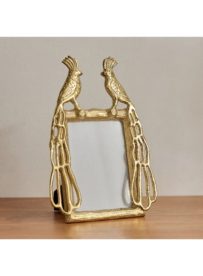 هوم بوكس برواز صور بوبين ألومنيوم بتصميم طاووس مزخرف 29 × 22 × 2 سم