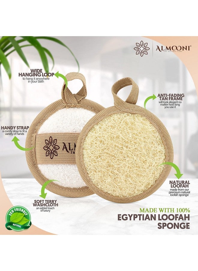 Almooni Natural Loofah Exfoliating Facial Scrubber, Made with Natural Egyptian Shower Loofah Sponge, Bath Shower Loofah Sponge for Women and Men, for Face That Gets You Clean - 6 Count (1 Pack) - Image 1