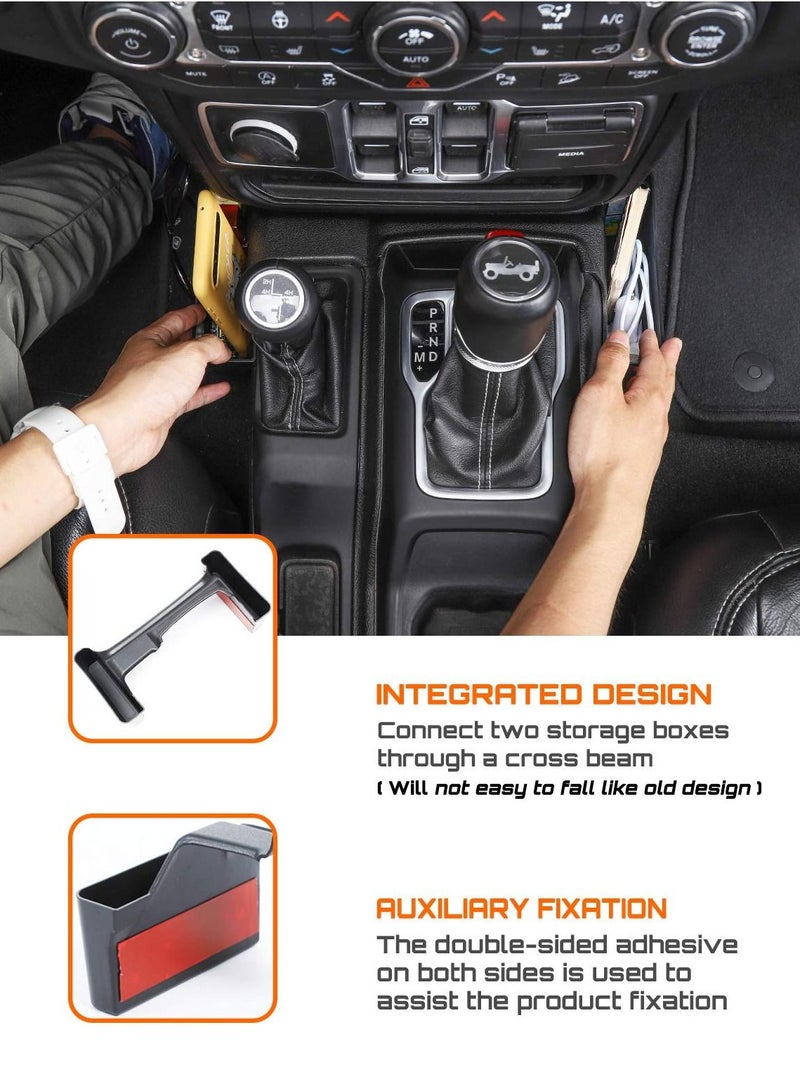Excefore GT-2 Shifter Storage Box, Gear Shift Console Side Tray Organizer for 2018-2022 Jeep Wrangler JL JLU & Gladiator JT Truck, Interior Storage Accessories, Black, 1 PCS Upgraded Version - Image 3
