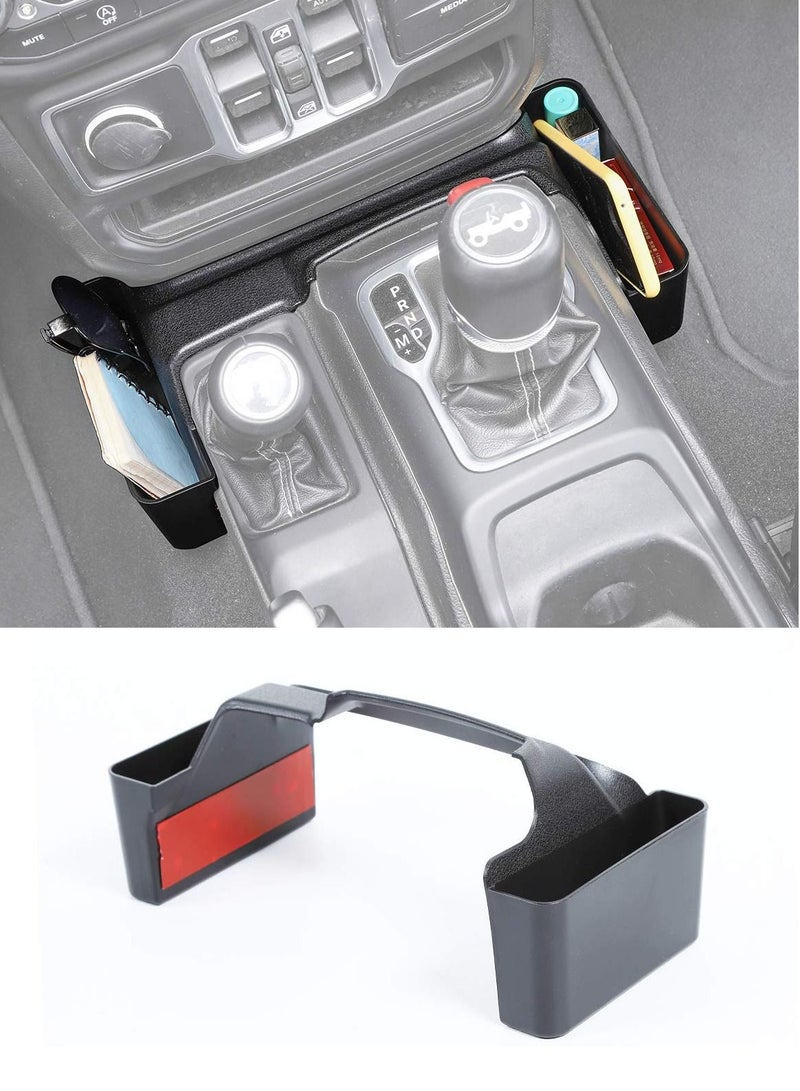 Excefore GT-2 Shifter Storage Box, Gear Shift Console Side Tray Organizer for 2018-2022 Jeep Wrangler JL JLU & Gladiator JT Truck, Interior Storage Accessories, Black, 1 PCS Upgraded Version - Image 1