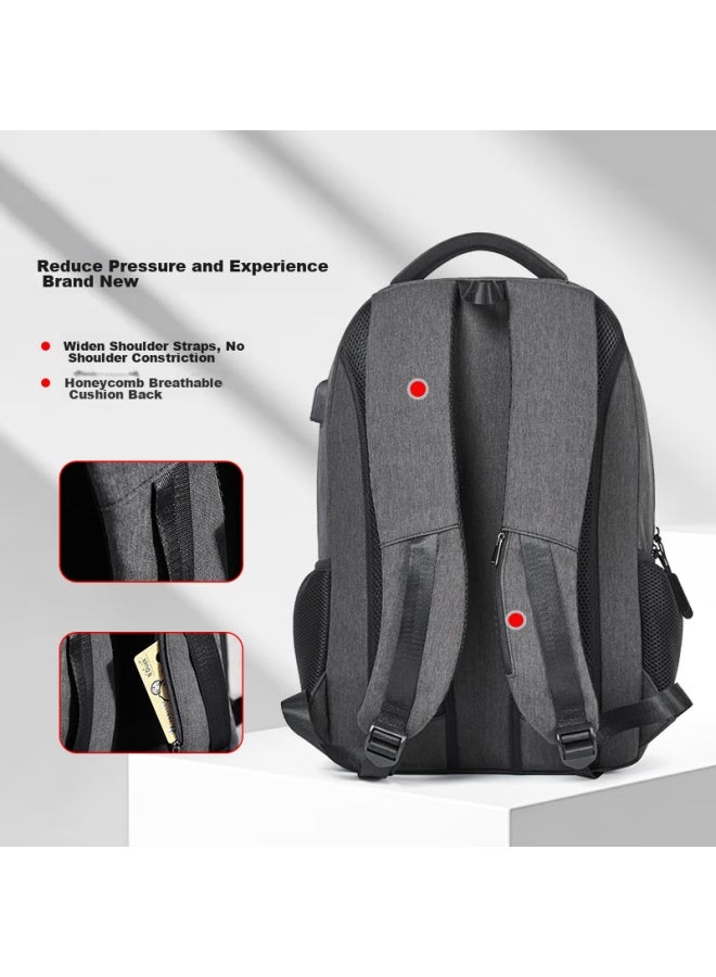 Bostanten Bosidandun Men's Backpack, High School And College Student Bookbag, Trendy Business Travel Backpack, Large Capacity 17.3-inch Laptop Bag - Image 3