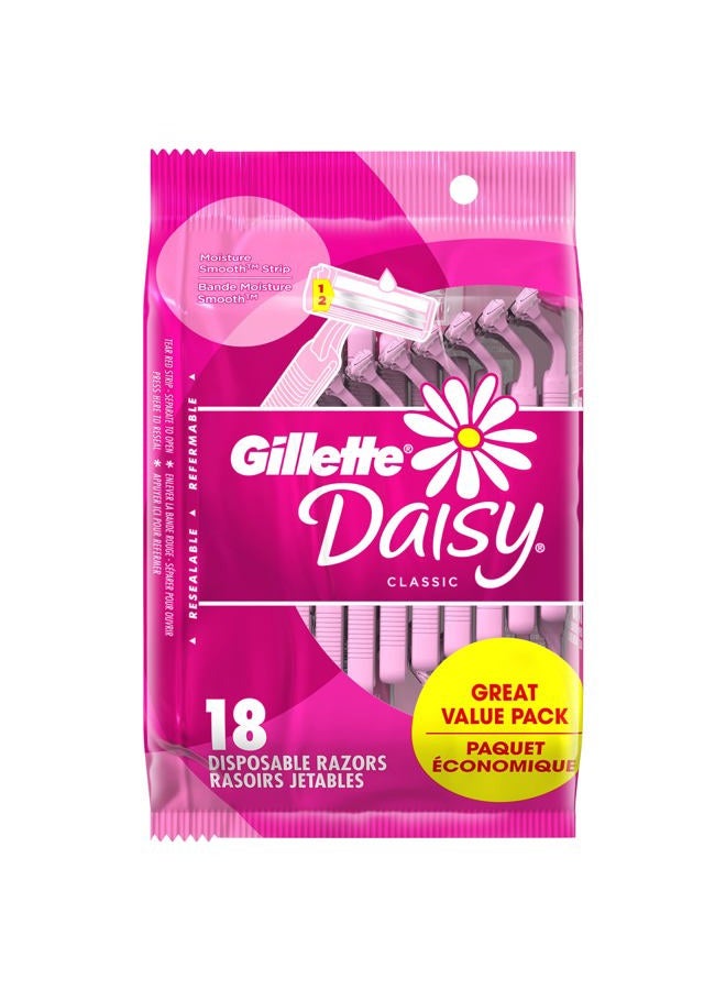 Gillette شفرات حلاقة فينوس ديسي الكلاسيكية القابلة للتصرف للنساء، 18 قطعة، إزالة الشعر للنساء - Image 2