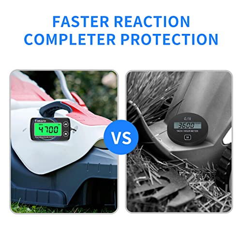 Timorn Small Engine Tachometer Hour Meter: Timorn Digital Inductive Waterproof Tiny Tach Meter & RPM Meter & HR Meter for Dirt Bike | Chainsaw | Lawn Mower | Generator Motorcycle Boat Marine Outboard - Image 4