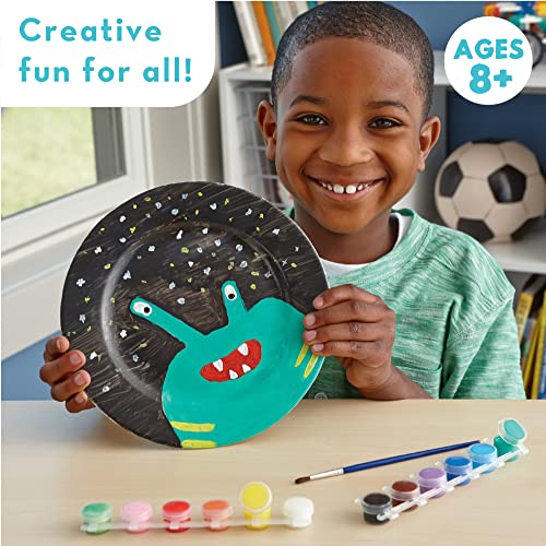 MindWare Paint Your Own Porcelain Plates - Kit Includes 2 Porcelain Plates, 12 Paints, 2 Paint Brushes, and 2 Stands - Image 3