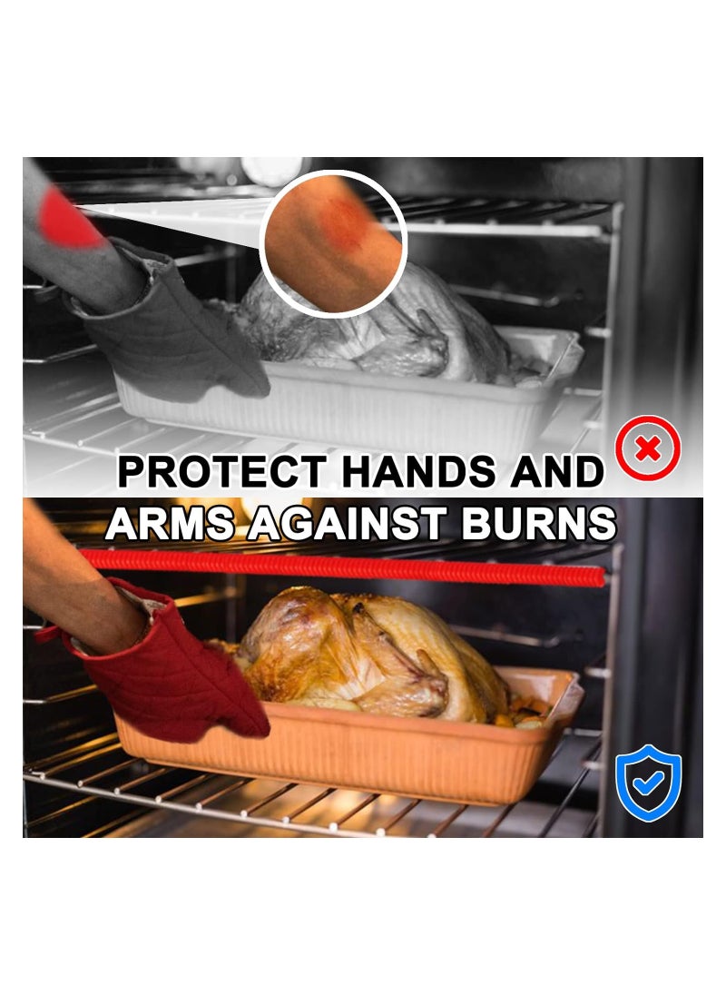 KASTWAVE Oven Rack Shields, 4 Pack Heat Resistant Silicone Oven Rack Cover 14 Inches Long Oven Rack Edge Protector, Protect Against Burns and Scars Protector Hot Strip (Red)  - Image 3