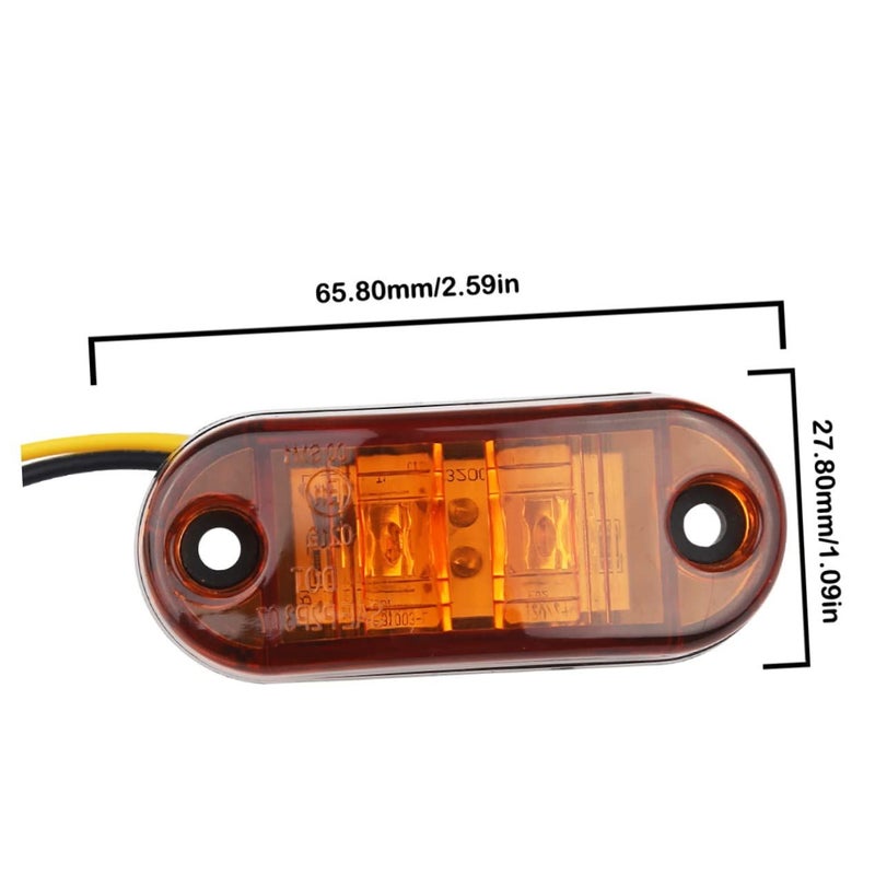 2pcs Dual LED Rear Light For Trailer Truck Lorry Signal Indicator Yellow Low Power Consumption High Brightness Design - Image 3
