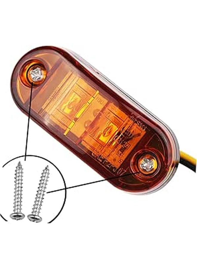 2pcs Dual LED Rear Light For Trailer Truck Lorry Signal Indicator Yellow Low Power Consumption High Brightness Design - Image 1