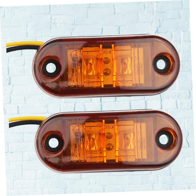 2pcs Dual LED Rear Light For Trailer Truck Lorry Signal Indicator Yellow Low Power Consumption High Brightness Design - Image 5