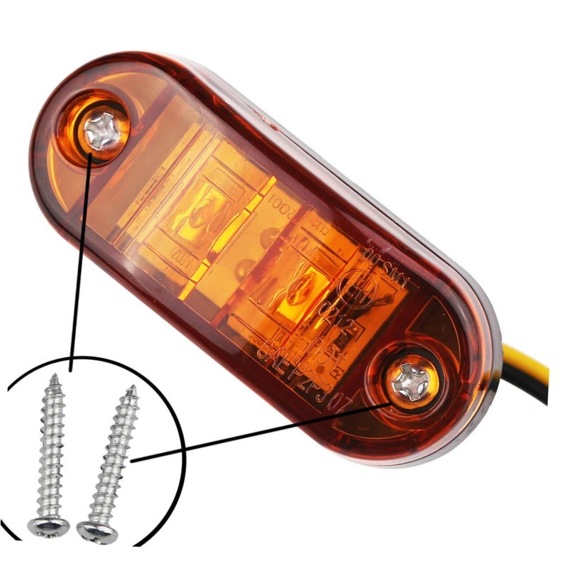 2pcs Dual LED Rear Light For Trailer Truck Lorry Signal Indicator Yellow Low Power Consumption High Brightness Design - Image 2