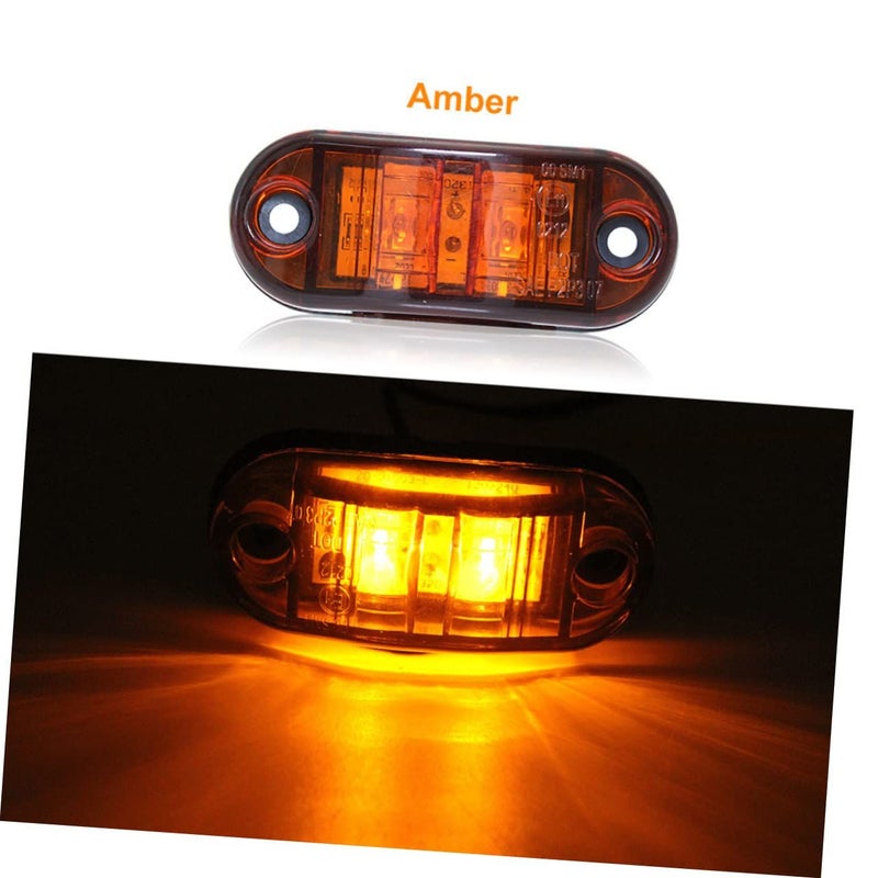2pcs Dual LED Rear Light For Trailer Truck Lorry Signal Indicator Yellow Low Power Consumption High Brightness Design - Image 4
