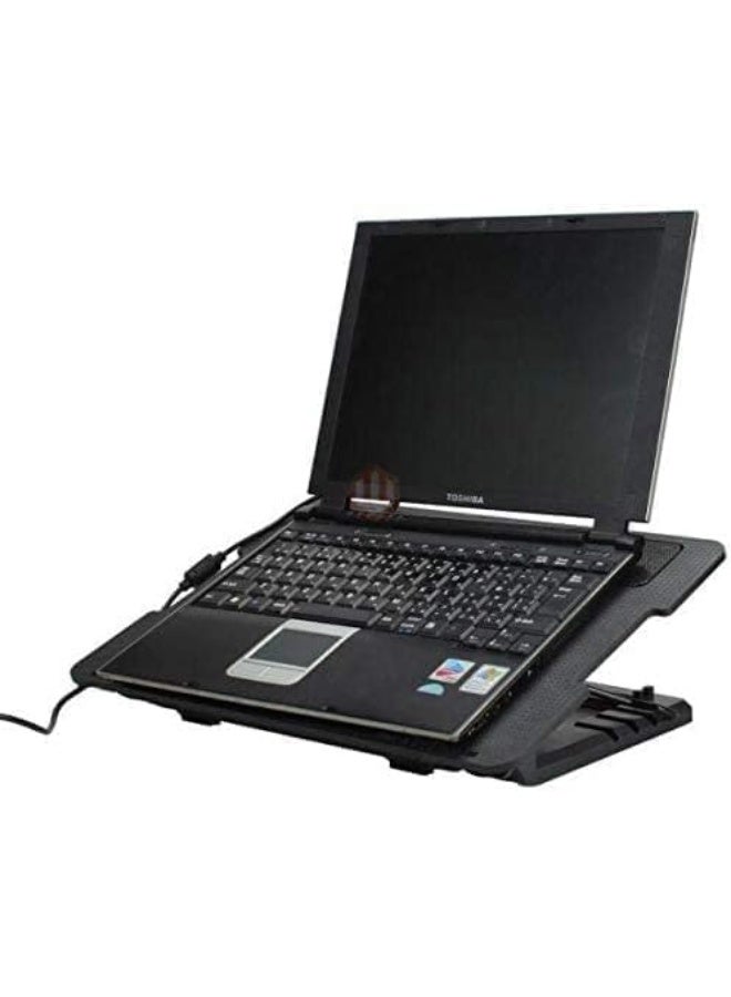 قاعدة تبريد لابتوب بمروحة هادئة وإضاءة LED – بمنفذين USB – مناسبة لأجهزة من 9 لـ 17 بوصة - Image 3