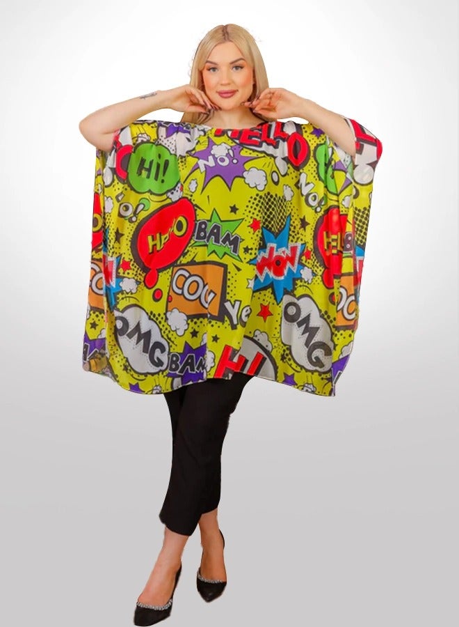 Zmurud "Chiffon Poncho - Printed "  - Image 1