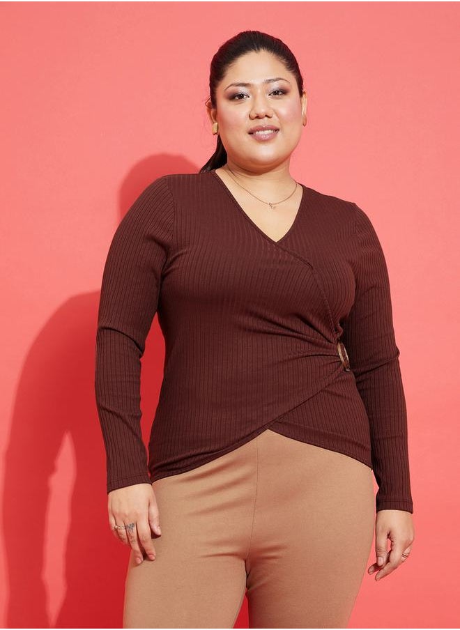 SASSAFRAS - Rib Side Buckle Detail Long Sleeve Top by Styli - Image 1