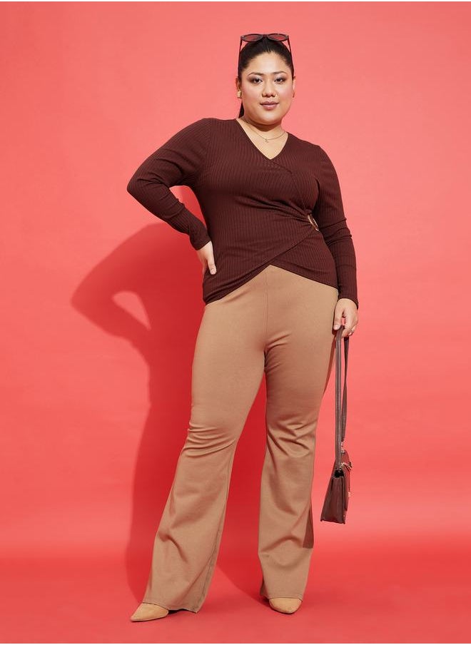 SASSAFRAS - Rib Side Buckle Detail Long Sleeve Top by Styli - Image 1
