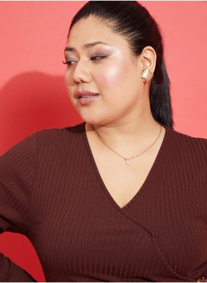 SASSAFRAS - Rib Side Buckle Detail Long Sleeve Top by Styli - Image 1