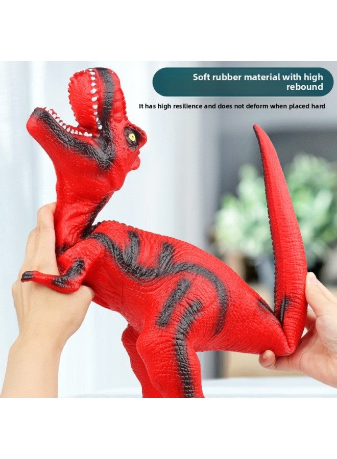 Large Soft Plastic Dinosaur Toy Electric Sound Children's Simulation Plastic Vinyl Tyrannosaurus Rex Animal Model Manufacturers Wholesale-Color:Red Single-headed Dragon 50cm-[Ordinary Edition] Dinosaur Calls - Image 5