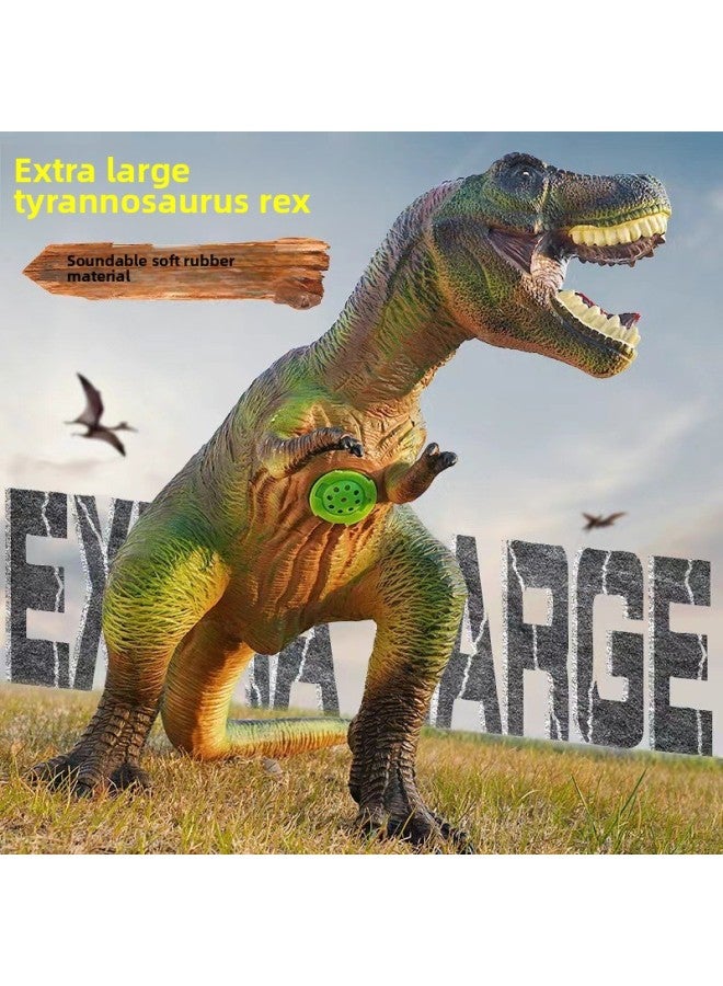 Large Soft Plastic Dinosaur Toy Electric Sound Children's Simulation Plastic Vinyl Tyrannosaurus Rex Animal Model Manufacturers Wholesale-Color:Red Single-headed Dragon 50cm-[Ordinary Edition] Dinosaur Calls - Image 2