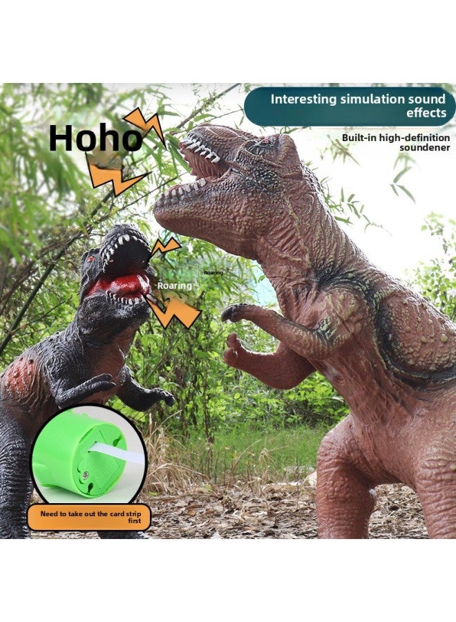 Large Soft Plastic Dinosaur Toy Electric Sound Children's Simulation Plastic Vinyl Tyrannosaurus Rex Animal Model Manufacturers Wholesale-Color:Red Single-headed Dragon 50cm-[Ordinary Edition] Dinosaur Calls - Image 3