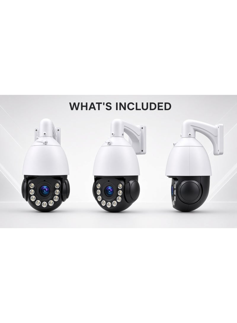 ELTRAZONE 5MP Outdoor PTZ Speed Dome Security Camera, 10X Optical Zoom, 355° Pan, 90° Tilt, 100m IR Night Vision, IP66 Waterproof Camera for Home, Office, Shop & Outdoor Surveillance - Image 3