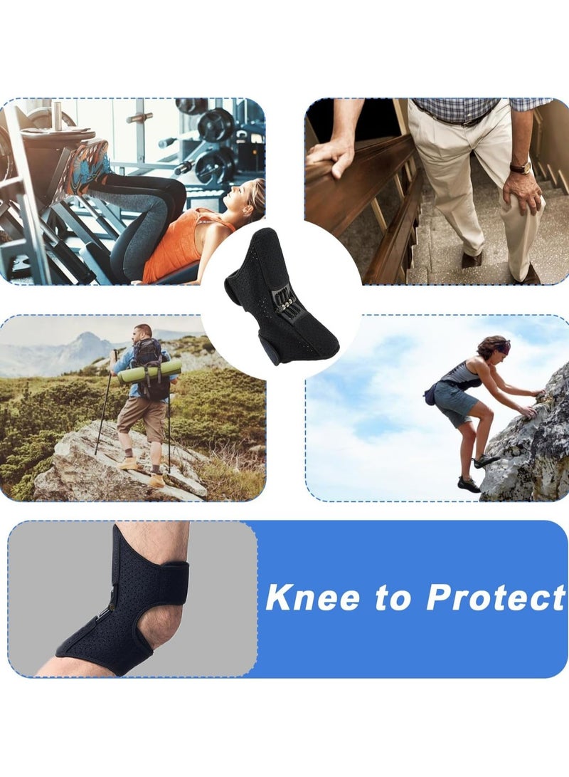 عام دعامات دعم المفاصل للركبة المحدثة، عبوة من 2 دعامات ركبة للرجال والنساء، مثبتات ركب نابضية قوية مع خاصية الارتداد غير القابل للانزلاق لتخفيف ألم الركبة، تمزق الغضروف، والتمارين الرياضية - Image 5