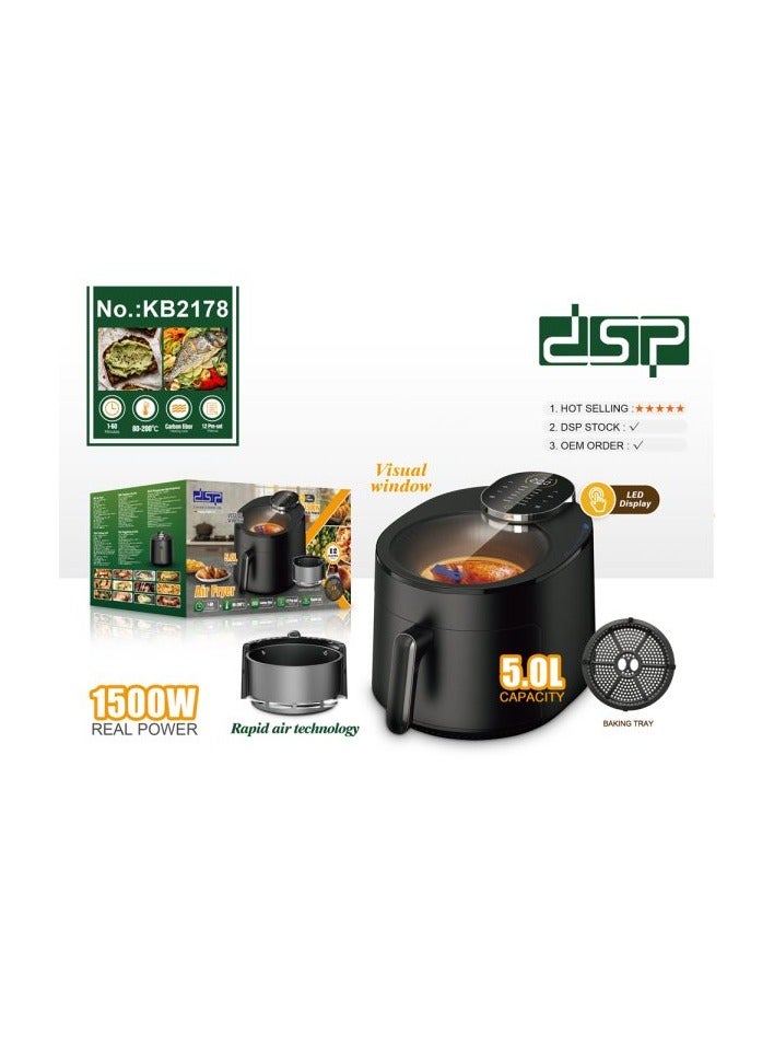 DSP KB2178, Electric Air Fryer 1500W – 5Ltr - Image 2