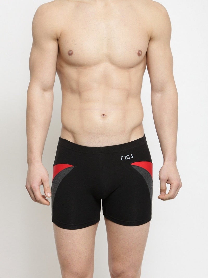 IC4 Store شورت مصمم للرجال باللونين الأسود والأحمر - Image 1