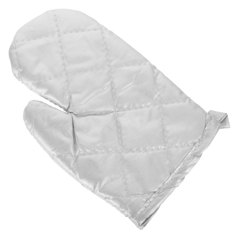 Silver Heat Resistant Oven Gloves Microwave Safe Kitchen Baking Mitts - Image 2