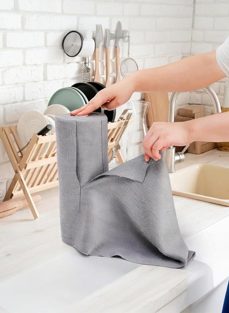 50 reusable microfiber cleaning cloths - washable towel cloths, highly absorbent, lint free, multi-purpose kitchen towel rolls for cleaning  - Image 5