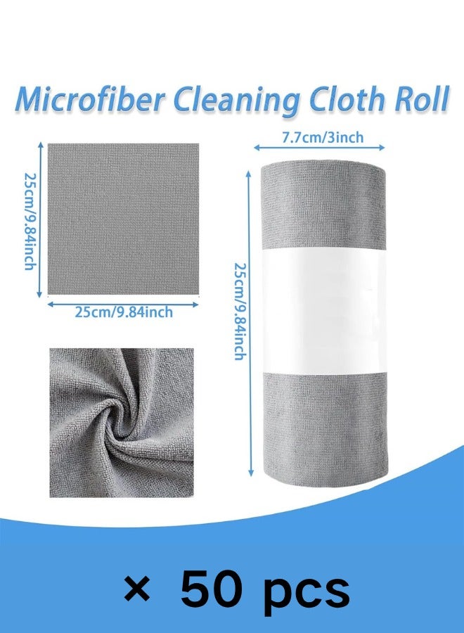 50 reusable microfiber cleaning cloths - washable towel cloths, highly absorbent, lint free, multi-purpose kitchen towel rolls for cleaning  - Image 3